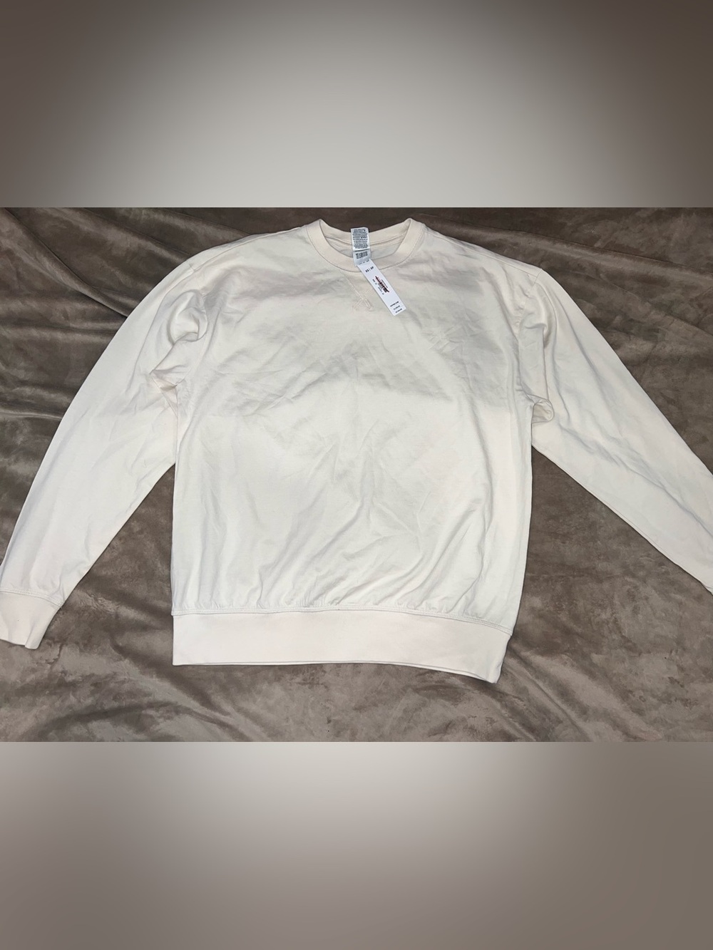 PINK Victoria's Secret Cream Long Sleeve Pullover Sweatshirt